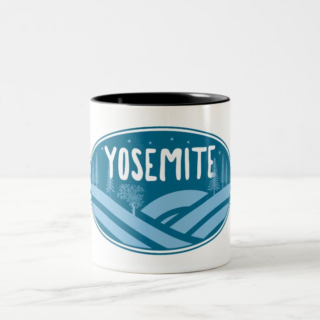 Yosemite National Park California Outdoors Two-Tone Coffee Mug (Center)