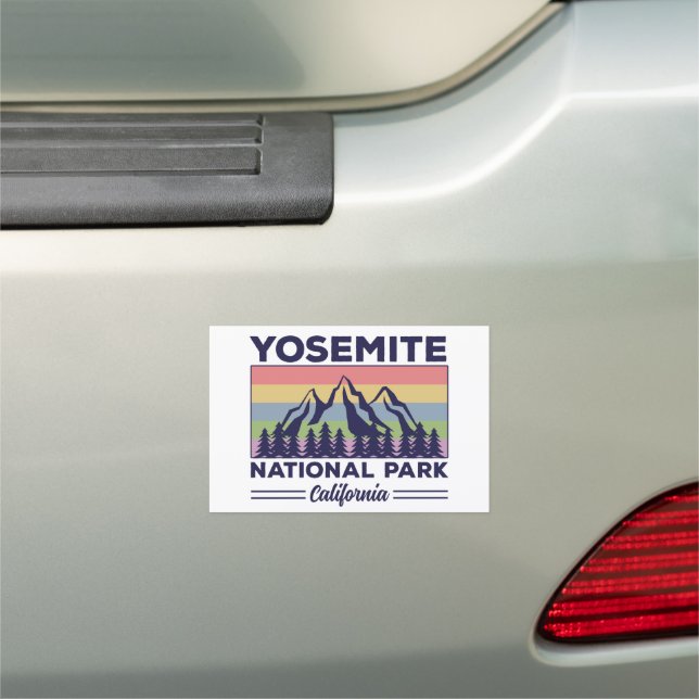 Yosemite National Park California Retro Hiking Car Magnet (In Situ)