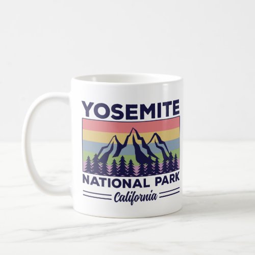 Yosemite National Park California Retro Hiking Coffee Mug