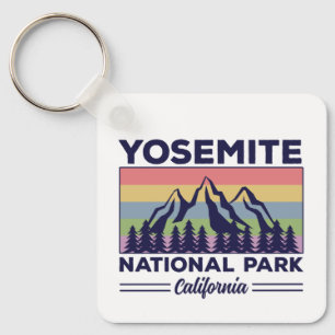 Yosemite National Park California Retro Hiking Keychain