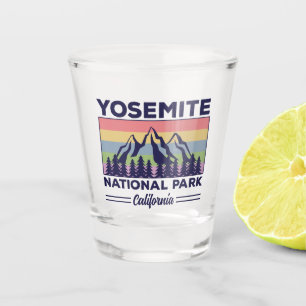Yosemite National Park California Retro Hiking Shot Glass