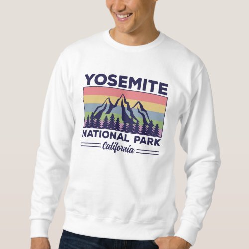 Yosemite National Park California Retro Hiking Sweatshirt