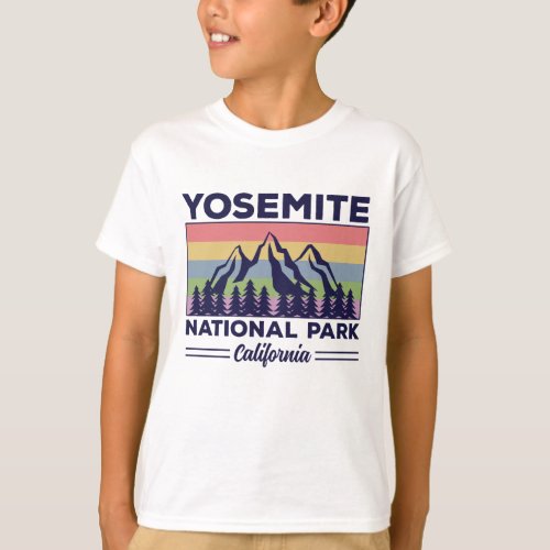 Yosemite National Park California Retro Hiking T_Shirt