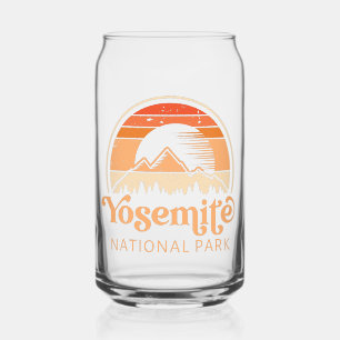 Yosemite National Park California Retro Vintage Can Glass