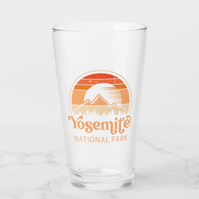 Yosemite National Park California Retro Vintage Glass (Front)