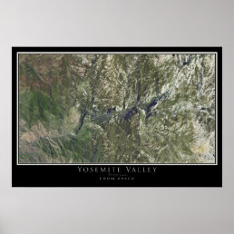 Yosemite National Park California Satellite Map Poster