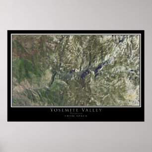 Yosemite National Park California Satellite Map Poster