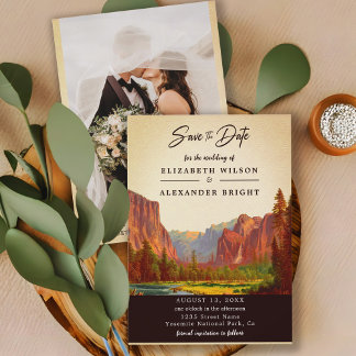Yosemite National Park California save the date Invitation