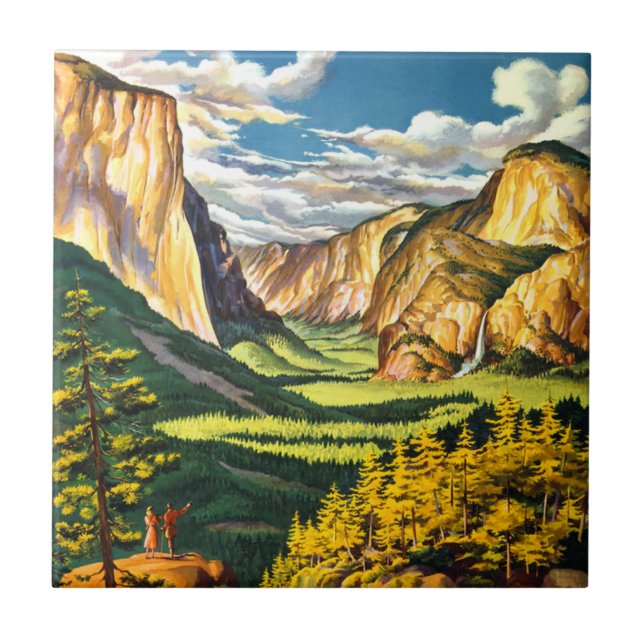 Yosemite National Park California Travel Art Ceramic Tile (Front)