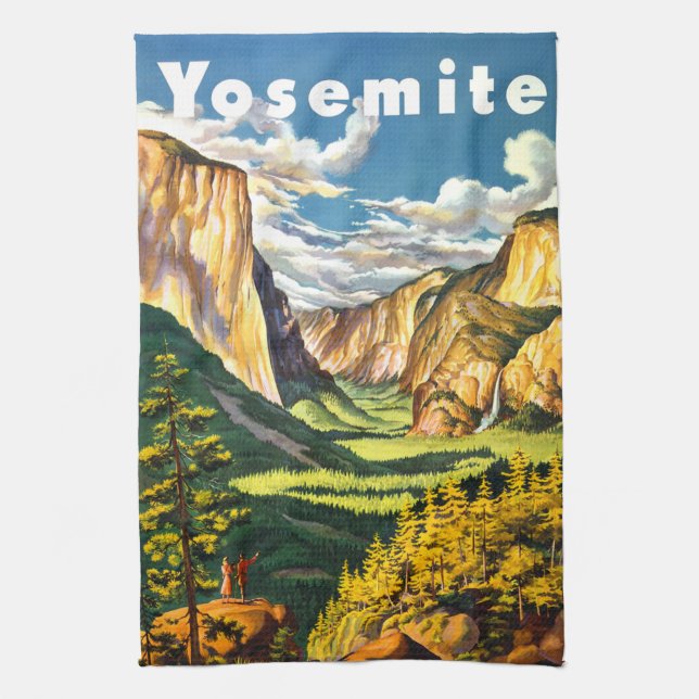 Yosemite National Park California Travel Art Kitchen Towel (Vertical)