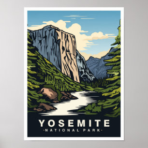 Yosemite National Park California USA Travel Poster