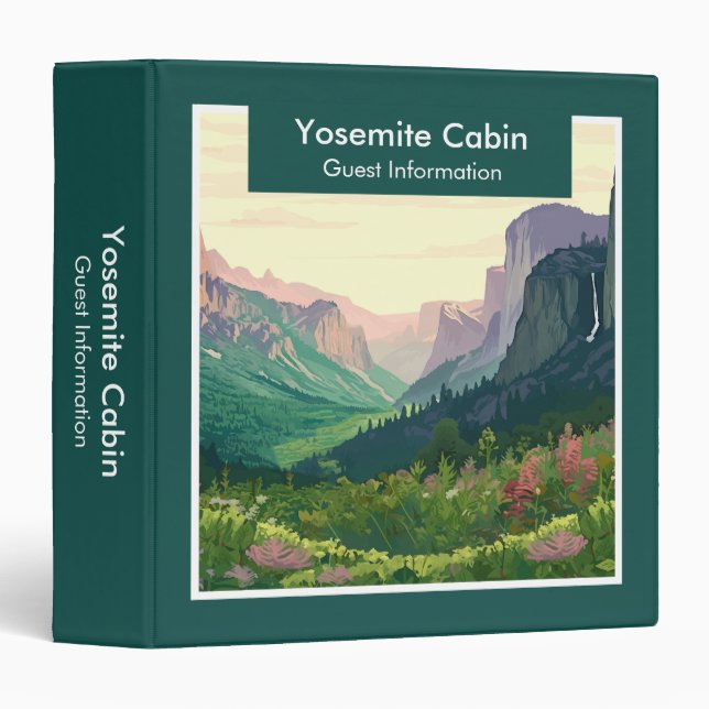 Yosemite National Park California Vacation Rental 3 Ring Binder (Front/Spine)
