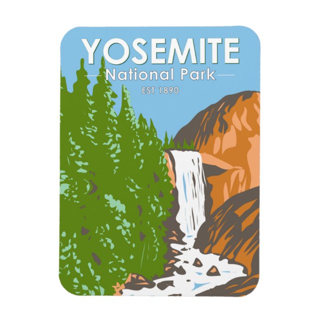 Yosemite National Park California Vernal Fall Magnet (Vertical)