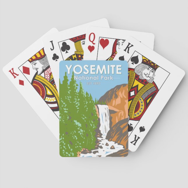 Yosemite National Park California Vernal Fall  Poker Cards (Back)