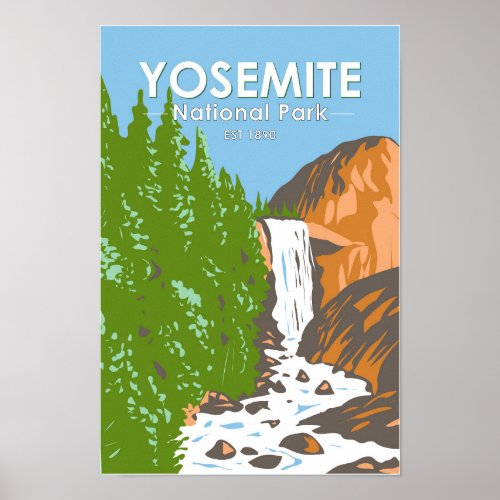 Yosemite National Park California Vernal Fall Poster