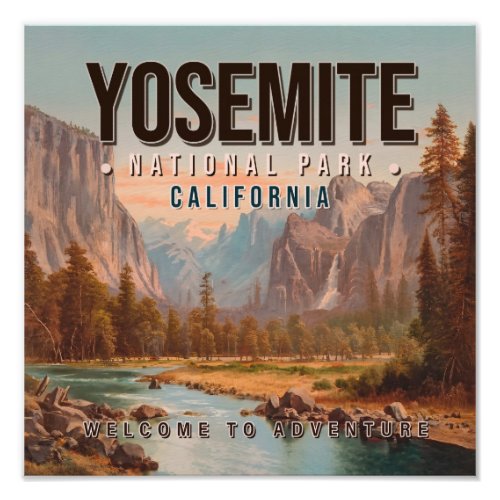 Yosemite National Park California Vintage 1980s Photo Print