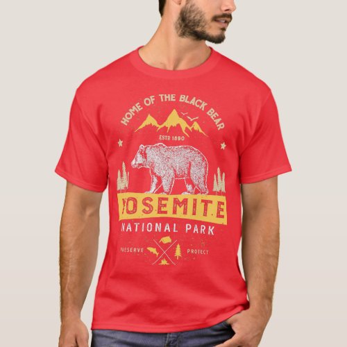 Yosemite National Park California Vintage Bear T_Shirt