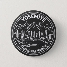 Yosemite National Park California Vintage Monoline Button