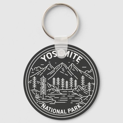 Yosemite National Park California Vintage Monoline Keychain