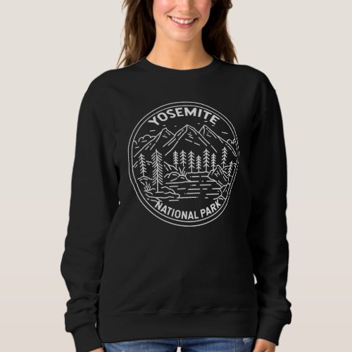 Yosemite National Park California Vintage Monoline Sweatshirt