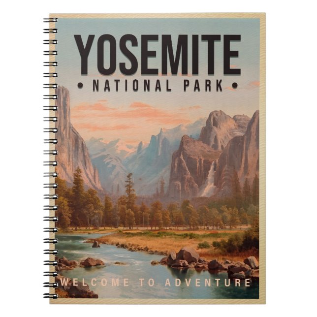 Yosemite National Park California Vintage Notebook (Front)