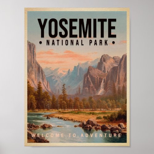 Yosemite National Park California Vintage Poster