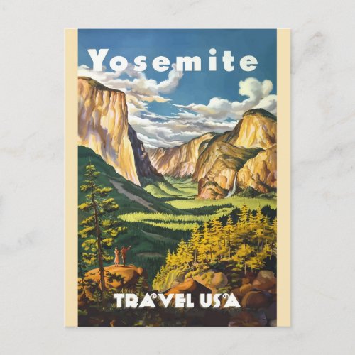 Yosemite National Park California Vintage Travel Postcard