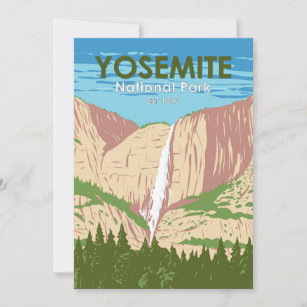Yosemite National Park California Waterfall  Holiday Card