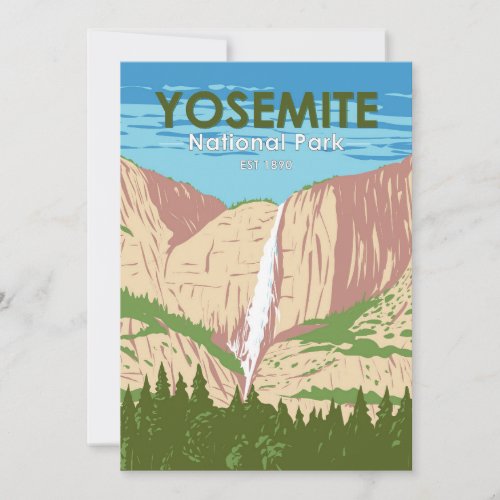 Yosemite National Park California Waterfall  Holiday Card