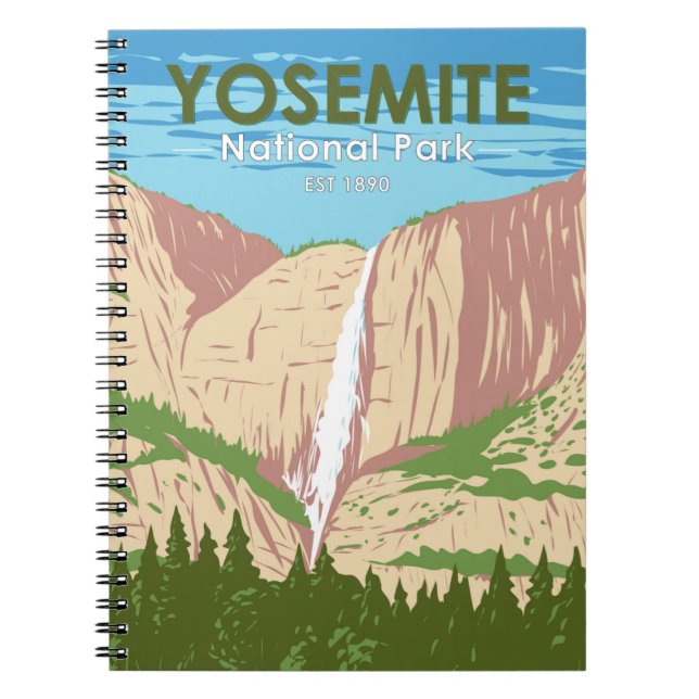 Yosemite National Park California Waterfall Notebook (Front)