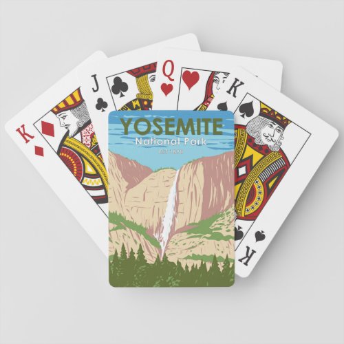 Yosemite National Park California Waterfall  Playing Cards
