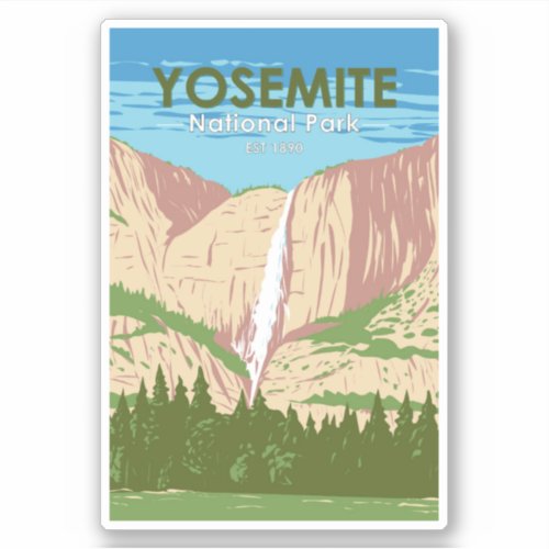 Yosemite National Park California Waterfall Sticker