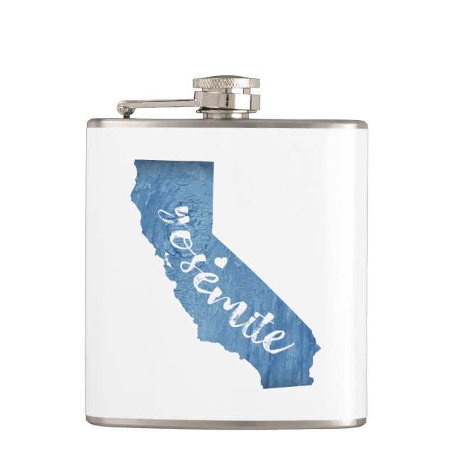 Yosemite National Park California Wood Grain Flask (Front)