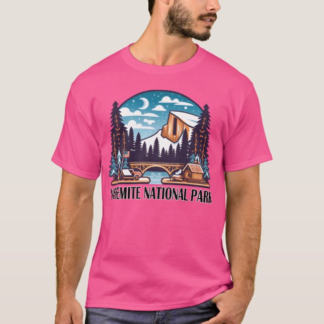 Yosemite National Park Camping friends T-Shirt (Front)