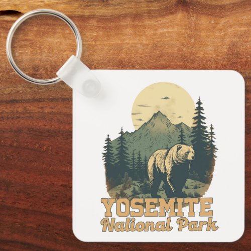 Yosemite National Park Camping Travel Keychain