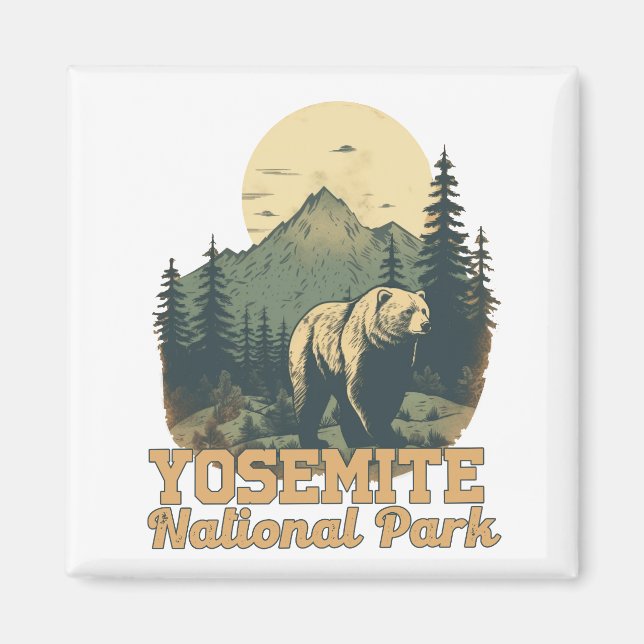 Yosemite National Park Camping Travel Magnet (Front)
