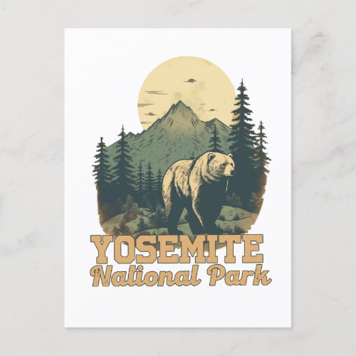 Yosemite National Park Camping Travel Postcard