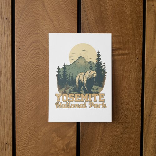 Yosemite National Park Camping Travel Postcard