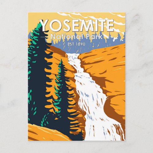 Yosemite National Park Chilnualna Falls California Postcard
