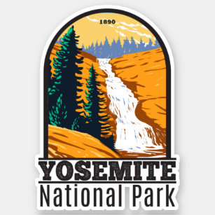 Yosemite National Park Chilnualna Falls California Sticker