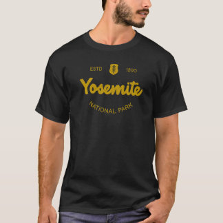 Yosemite National Park Classic Script Style Text T-Shirt
