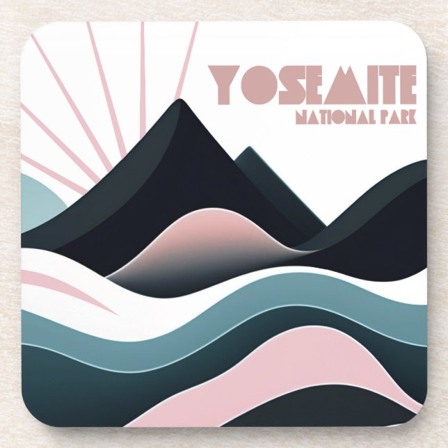 Yosemite National Park Colored Hills Beverage Coaster (Front)