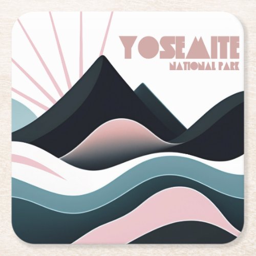 Yosemite National Park Colored Hills Square Paper Coaster