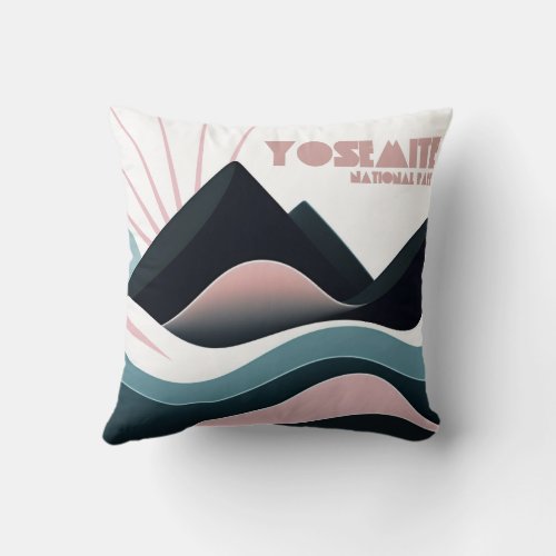 Yosemite National Park Colored Hills Throw Pillow