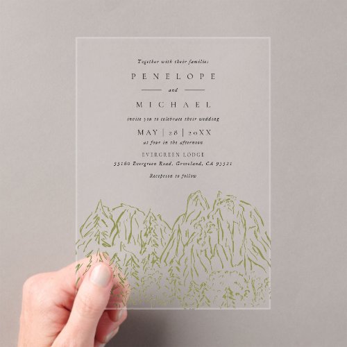 Yosemite National Park Destination Wedding Acrylic Invitations
