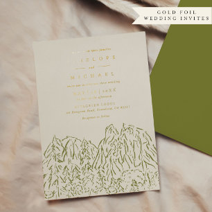 Yosemite National Park Destination Wedding Foil Invitation
