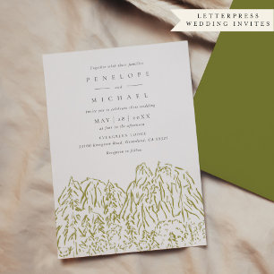 Yosemite National Park Destination Wedding Letterpress Invitation