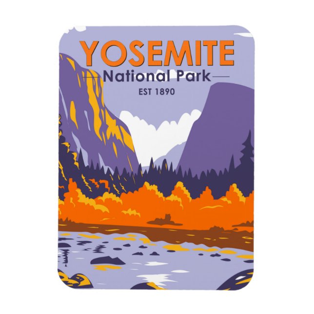 Yosemite National Park El Capitan In Autumn Magnet (Vertical)
