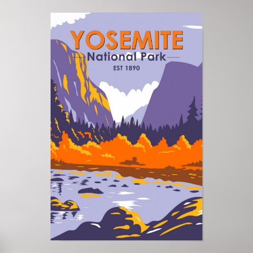 Yosemite National Park El Capitan In Autumn Poster