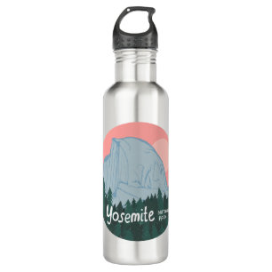 Yosemite National Park Half Dome Art Pink Stainless Steel Water Bottle
